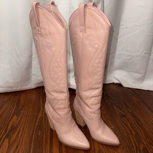 Steve Madden Pink Heeled Cowboy Boots